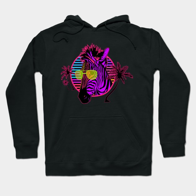 80s vibe zebra Hoodie by ElectricPeacock